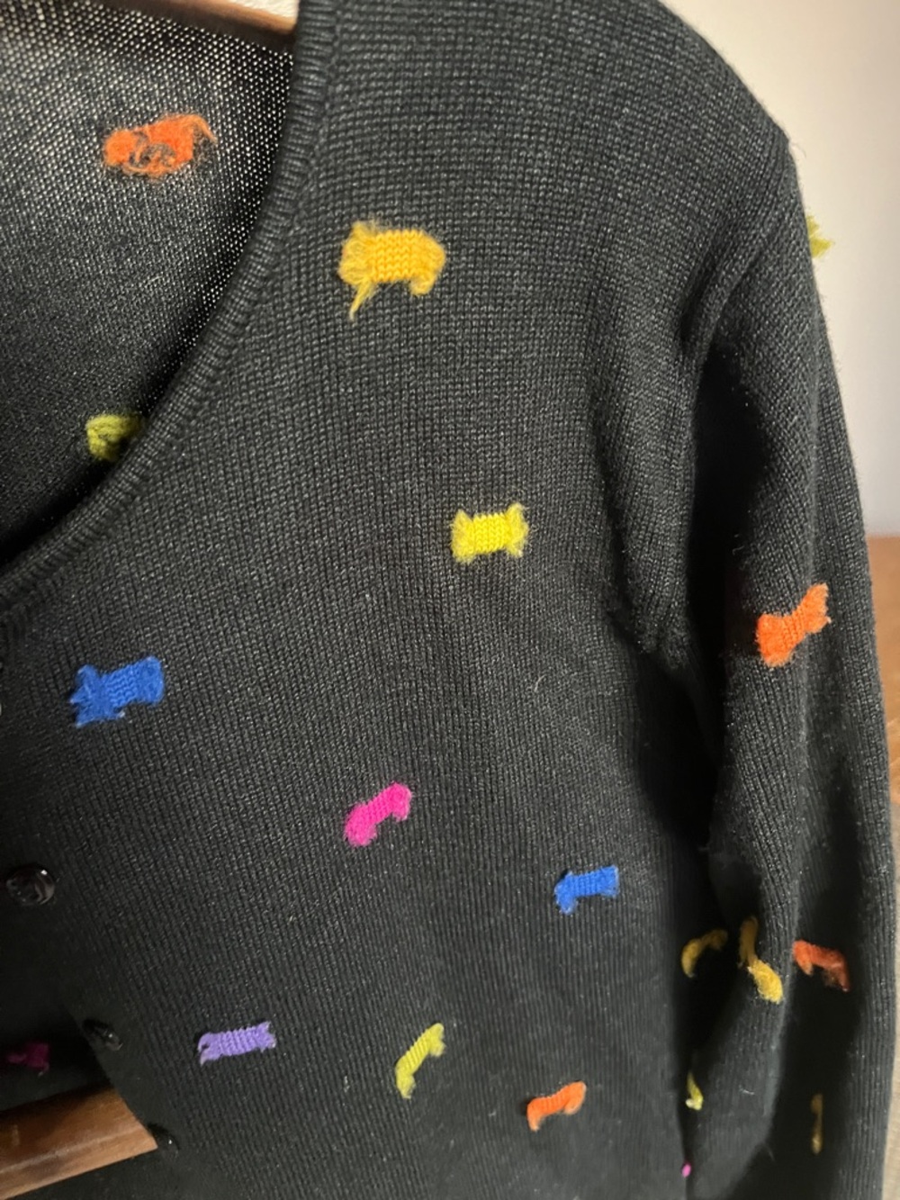 Vintage Cardigan with Colorful Embroidered Dots - Picture 3 of 3